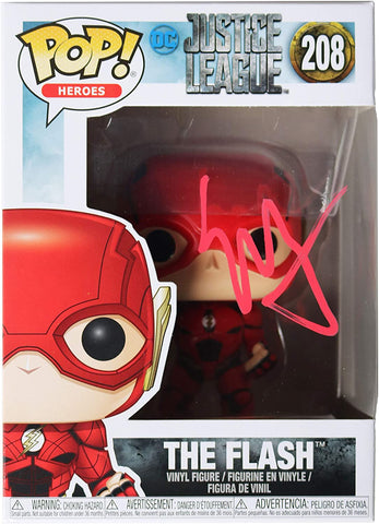 Ezra Miller Signed Autographed The Flash DC Justice League FUNKO POP #208 Vinyl Figure Global COA