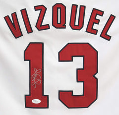 Omar Vizquel Cleveland Indians Signed Autographed White #13 Jersey JSA COA