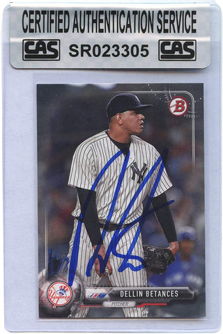 Dellin Betances New York Yankees Signed Autographed 2017 Bowman #72 Baseball Card CAS Certified