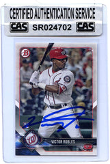 Victor Robles Washington Nationals Signed Autographed 2018 Bowman #6 Rookie Baseball Card CAS Certified
