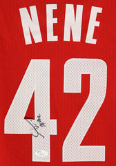 Nene Houston Rockets Signed Autographed Red #42 Custom Jersey JSA COA