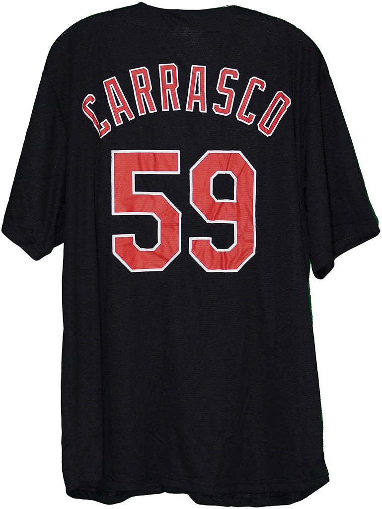 Carlos Carrasco Cleveland Indians Blue #59 Jersey SGA 7-31-19 –