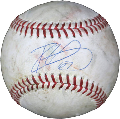 Ronald Guzman Texas Rangers Signed Autographed Rawlings Official Major League Baseball JSA COA with Display Holder