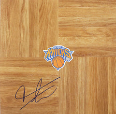 Frank Ntilikina New York Knicks Signed Autographed Basketball Floorboard