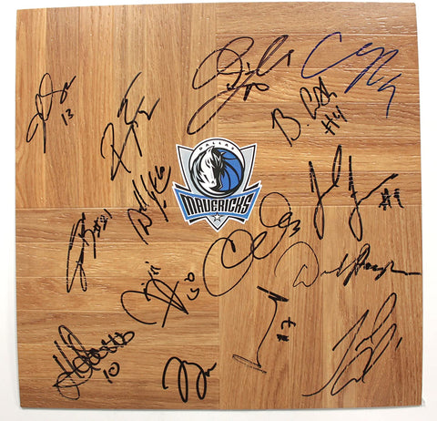 Dallas Mavericks 2015-16 Team Autographed Signed Basketball Floorboard
