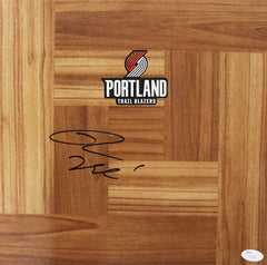 Rodney Hood Portland Trail Blazers Signed Autographed Basketball Floorboard JSA COA