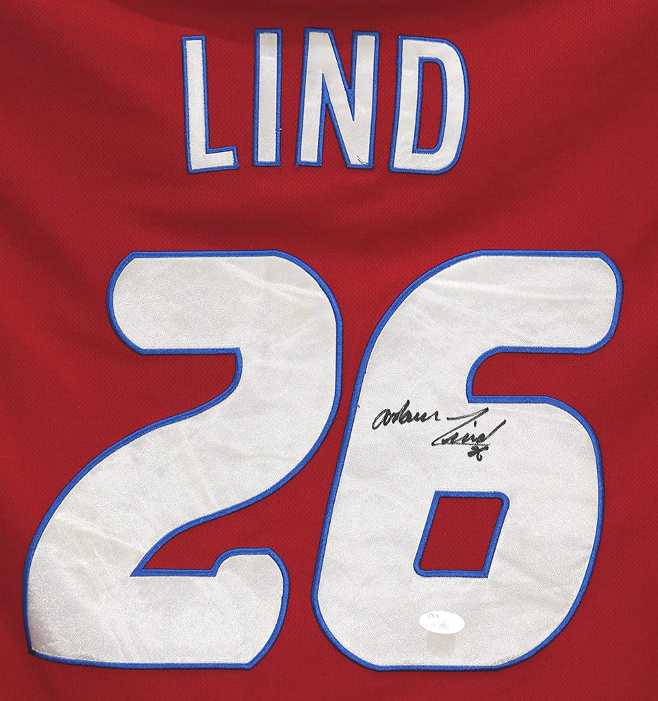 Adam Lind Toronto Blue Jays Signed Autographed Red #26 Jersey JSA COA –