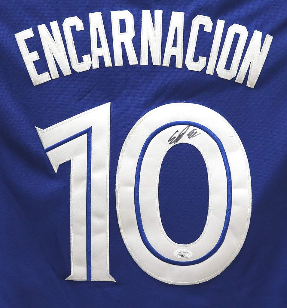Edwin Encarnacion Toronto Blue Jays Signed Autographed Blue #10 Jersey –