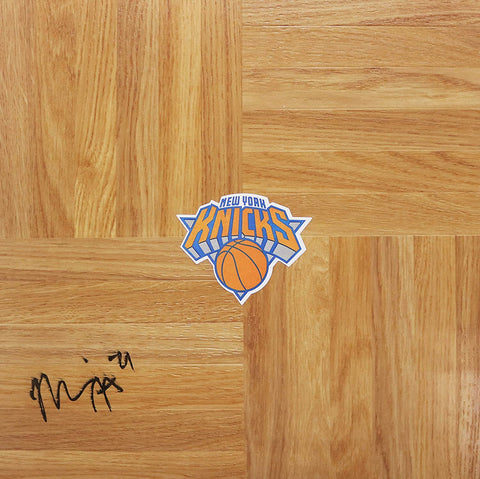 Maurice Harkless New York Knicks Signed Autographed Basketball Floorboard
