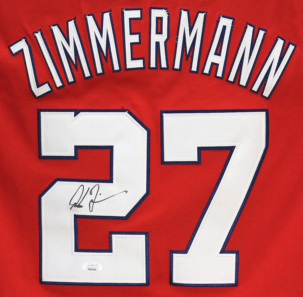 Jordan Zimmermann Washington Nationals Autographed Red #27 Jersey