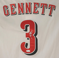 Scooter Gennett Cincinnati Reds Signed Autographed White #3 Jersey JSA COA
