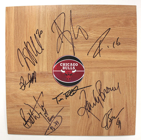 Chicago Bulls 2014-15 Team Autographed Signed Basketball Floorboard Round Logo Gasol