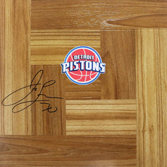 Jon Leuer Detroit Pistons Signed Autographed Basketball Floorboard