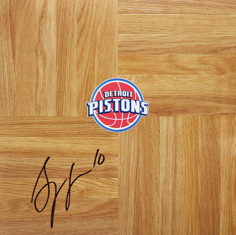 Greg Monroe Detroit Pistons Signed Autographed Basketball Floorboard
