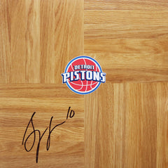 Greg Monroe Detroit Pistons Signed Autographed Basketball Floorboard