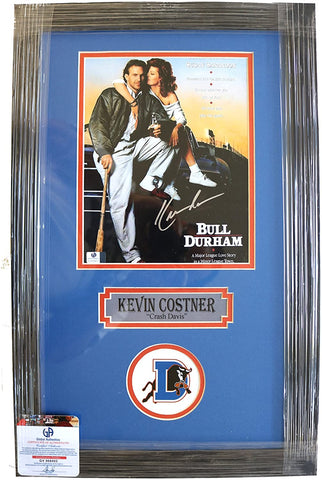 Kevin Costner Signed Autographed 22" x 14" Framed Bull Durham Photo
