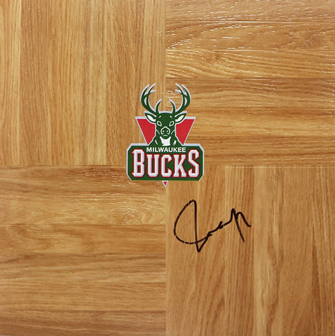 Luc Mbah a Moute Milwaukee Bucks Signed Autographed Basketball Floorboard