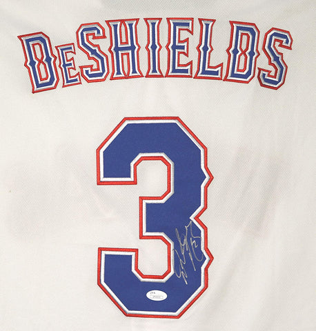 Delino Deshields Texas Rangers Signed Autographed White #3 Jersey JSA COA