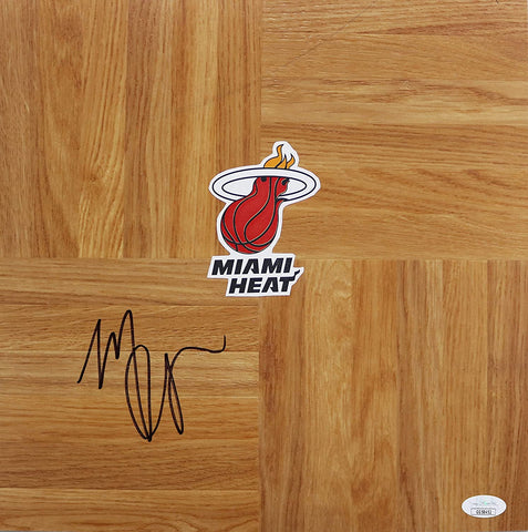 Mario Chalmers Miami Heat Signed Autographed Basketball Floorboard JSA COA
