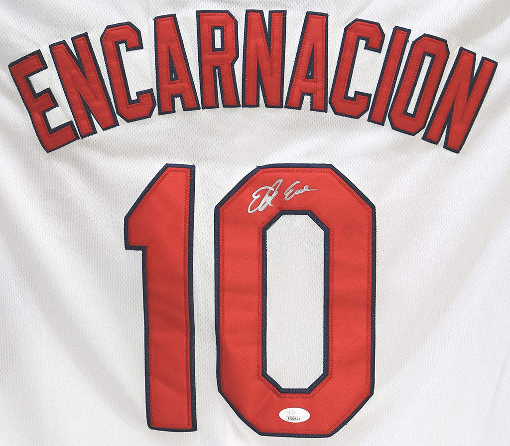 Edwin Encarnacion Cleveland Indians Majestic Home Authentic Collection Flex  Base Player Jersey - White
