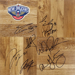 New Orleans Pelicans 2018-19 Team Signed Autographed Basketball Floorboard 8 Autographs