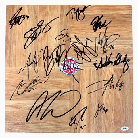 Detroit Pistons 2015-16 Team Signed Autographed Basketball Floorboard Authenticated Ink COA Drummond Jackson