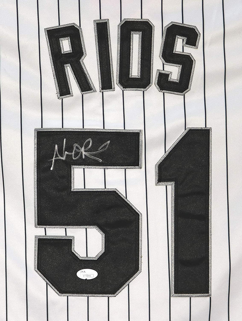 Alex Rios Chicago White Sox Signed Autographed Pinstripe Jersey JSA –