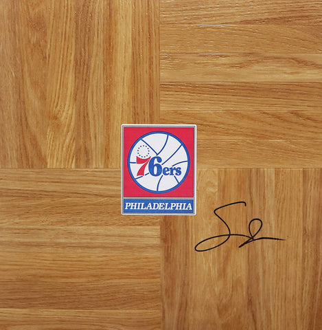 Spencer Hawes Philadelphia 76ers Signed Autographed Basketball Floorboard