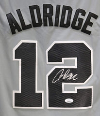LaMarcus Aldridge San Antonio Spurs Signed Autographed Gray #12 Jersey JSA COA