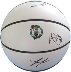 Boston Celtics 2017-18 Team Signed Autographed White Panel Basketball Tatum Baynes Morris