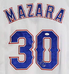 Nomar Mazara Texas Rangers Signed Autographed White #30 Jersey JSA COA