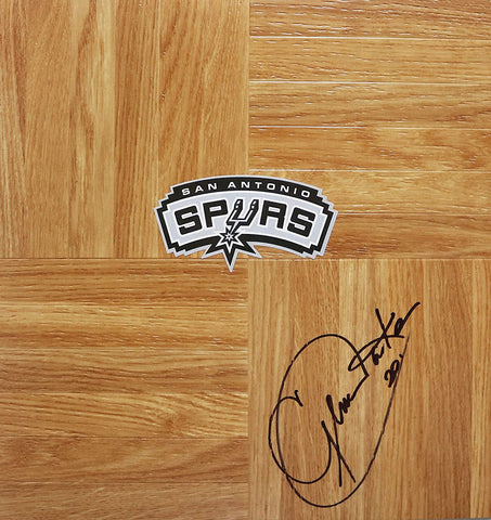 Gene Banks San Antonio Spurs Signed Autographed Basketball Floorboard