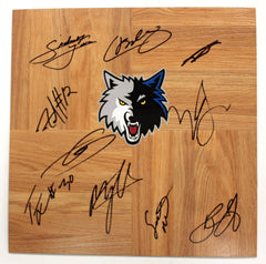Minnesota Timberwolves 2014-15 Team Signed Autographed Basketball Floorboard Lavine
