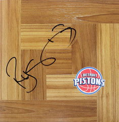 Rodney Stuckey Detroit Pistons Signed Autographed Basketball Floorboard