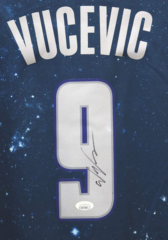 Nikola Vucevic Orlando Magic Signed Autographed Blue City Edition #9 Jersey JSA COA