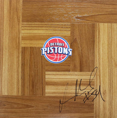 Jason Maxiell Detroit Pistons Signed Autographed Basketball Floorboard