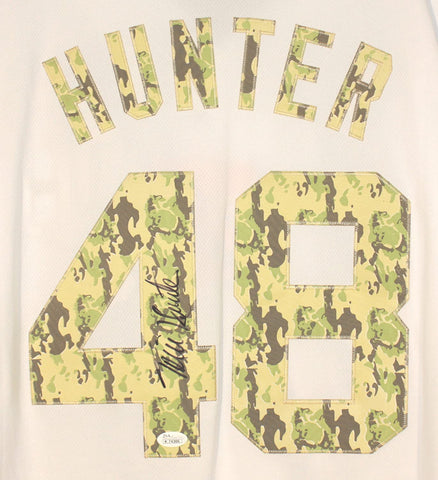 Torii Hunter Detroit Tigers Signed Autographed USMC Camo #48 Jersey JSA COA