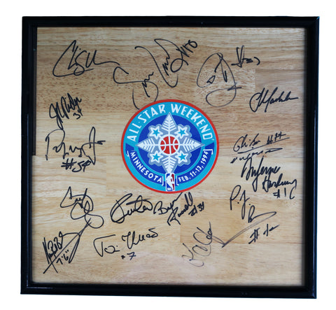 NBA All Star 1994 Rising Stars Signed Autographed Framed Basketball Floorboard Five Star Grading COA Webber Hardaway