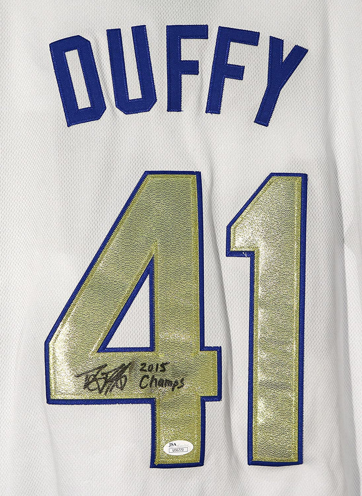 Danny Duffy Kansas City Royals Signed Autographed Gold #41 Jersey JSA –