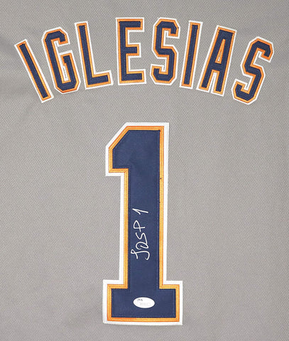 Jose Iglesias Detroit Tigers Signed Autographed Gray #1 Jersey JSA COA