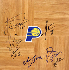 Indiana Pacers 2013-14 Team Signed Autographed Basketball Floorboard