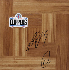Montrezl Harrell and Marcus Morris Los Angeles Clippers Signed Autographed Basketball Floorboard