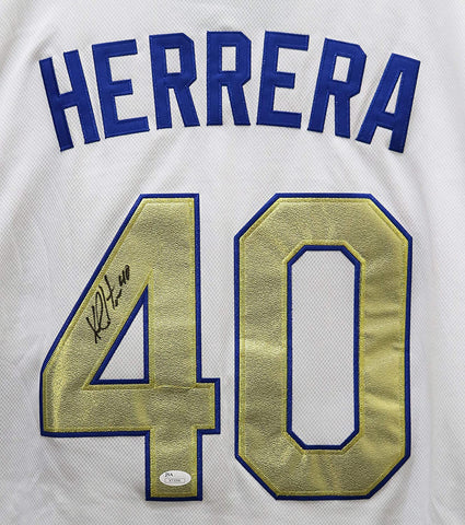 Kelvin Herrera Kansas City Royals Signed Autographed Champions Gold #40 Jersey JSA COA