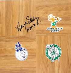 Wayne Embry Cincinnati Royals Boston Celtics Milwaukee Bucks Signed Autographed Basketball Floorboard HOF