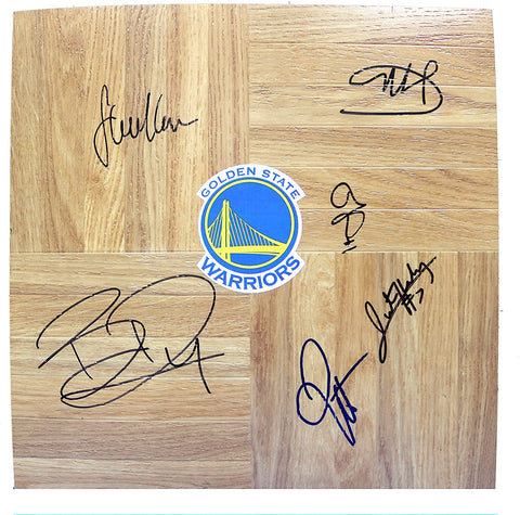 Golden State Warriors 2014-15 NBA Champions Team Autographed Signed Basketball Floorboard - 6 Autographs