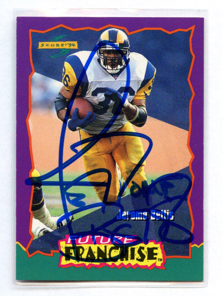 Jerome Bettis Rams Signed Card With Certificate of 