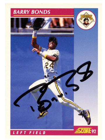 Barry Bonds Pittsburgh Pirates Signed Autographed 1992 Score #555 Baseball Card