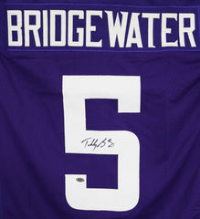 Teddy Bridgewater Minnesota Vikings Signed Autographed Purple #5 Custom Jersey PAAS COA