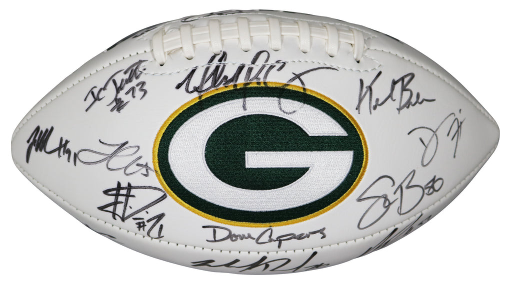 Aaron Rodgers Autographed Green Bay Packers White Panel Football –