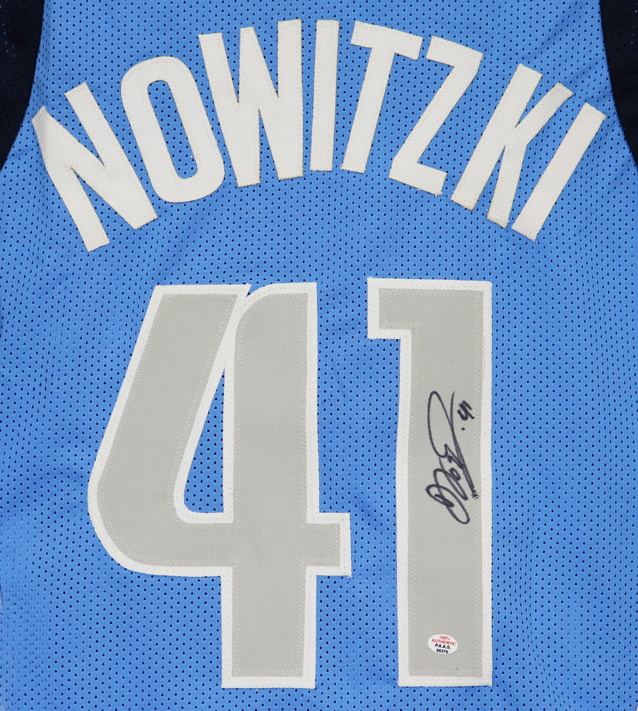 Dirk Nowitzki Dallas Mavericks Signed Autographed Blue Custom